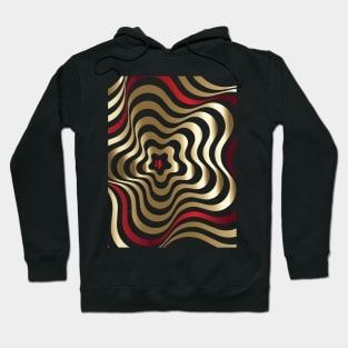 OP Art Gold Flower with Red Ribbon Hoodie